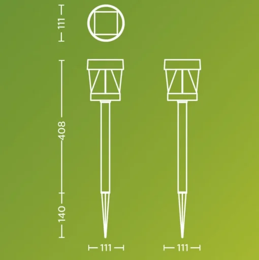 Philips LED lamp op zonne-energie Avery, grondpen, zwart, IP44