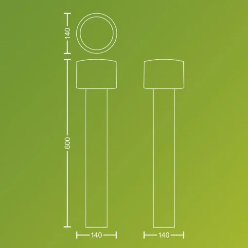 Philips LED sokkellamp Otis UE, roestvrij staal, IP44