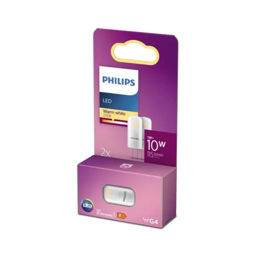 Philips LED stiftlamp G4 1W 827 2 per pak