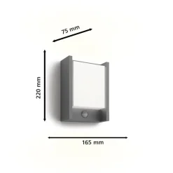 Philips LED wandlamp Arbour UE, sensor, 2.700 K