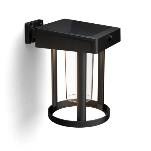 Philips LED wandlamp Camill, zwart/helder, Ø 14 cm