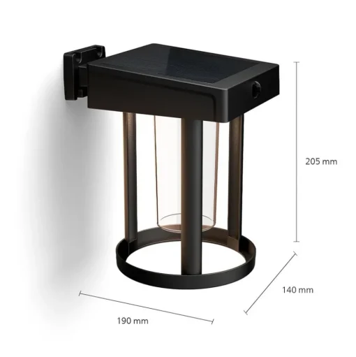 Philips LED wandlamp Camill, zwart/helder, Ø 14 cm