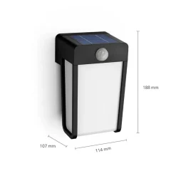 Philips LED wandlamp Shroud, zwart/opal, sensor