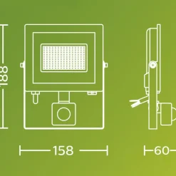 Philips LED-buitenspot Lois UE Sensor, 14 W, 3.000 K IP65