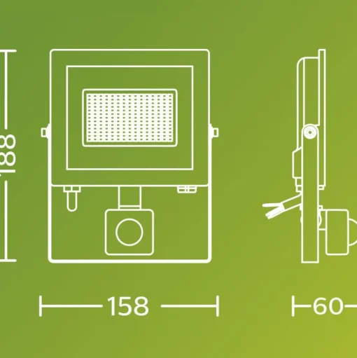 Philips LED-buitenspot Lois UE Sensor, 14 W, 3.000 K IP65
