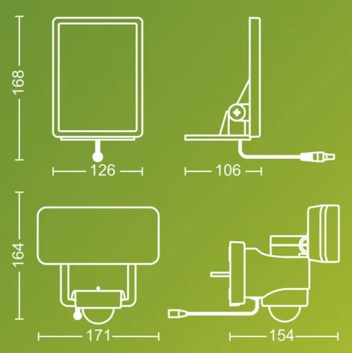 Philips LED-buitenspot op zonne-energie Tylus, wit, 3.000 K, sensor