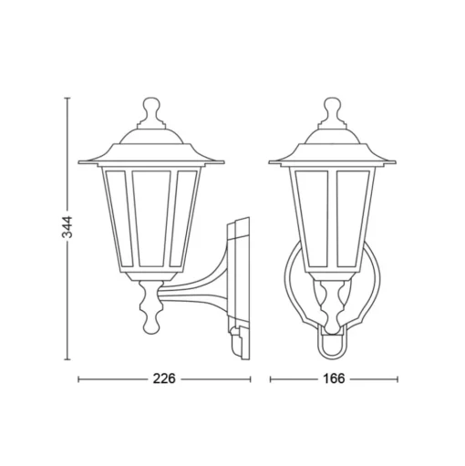 Philips Peking buitenwandlamp zwart met sensor