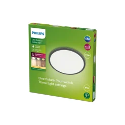 Philips SuperSlim LED IP54 Ø 25cm 2.700K zwart