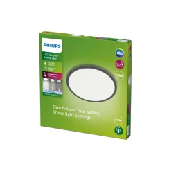 Philips SuperSlim LED IP54 Ø 25cm 4.000K zwart