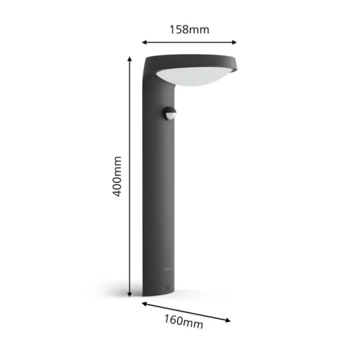 Philips Tyla sokkellamp op zonne-energie sensor 1.2W 250lm
