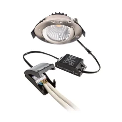 Plafond inbouwlamp Dione, IP44, 4.000 K, nikkel, dimbaar