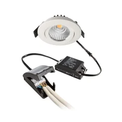 Plafond inbouwlamp Dione, IP44, wit, dimbaar tot warm