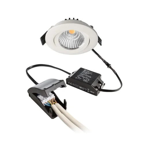 Plafond inbouwlamp Dione, IP44, wit, dimbaar tot warm