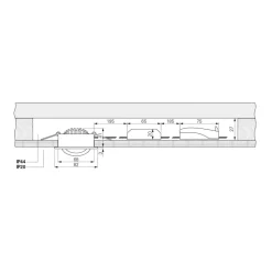 Plafond inbouwlamp Dione, IP44, 2.700 K, nikkel, dimbaar