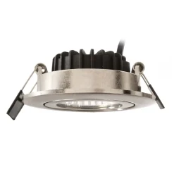 Plafond inbouwlamp Dione, IP44, 2.700 K, nikkel, dimbaar