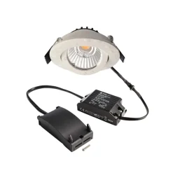 Plafond inbouwlamp Dione, IP44, 3.000 K, wit, dimbaar