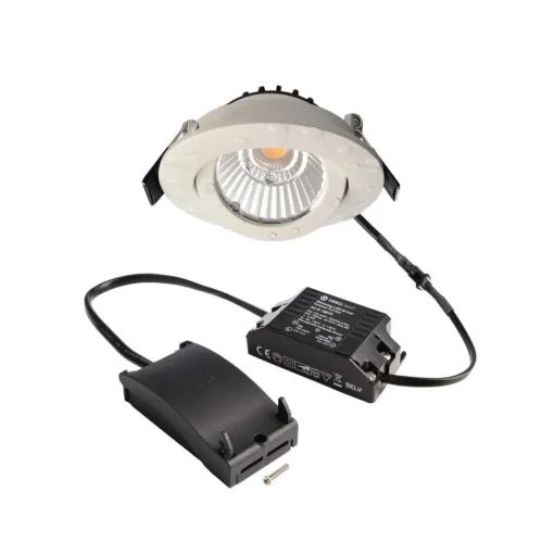 Plafond inbouwlamp Dione, IP44, 3.000 K, wit, dimbaar