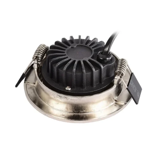 Plafond inbouwlamp Dione, IP44, nikkel, dimbaar tot warm