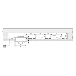 Plafond inbouwlamp Dione, IP44, 4.000 K, zwart, dimbaar