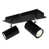 Plafondlamp 2857-025, zwenkbaar, 2-lamps, zwart