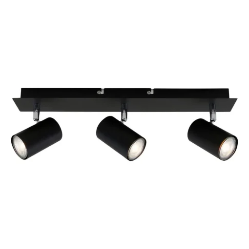 Plafondlamp 2857-035, zwenkbaar, 3-lamps, zwart