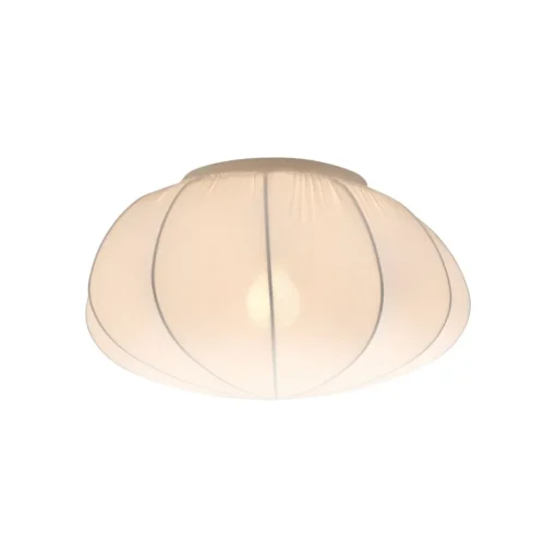 Plafondlamp Aeron, textiel, wit, diameter 40 cm