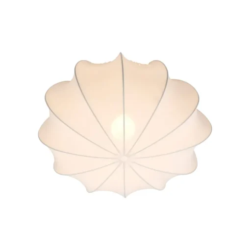 Plafondlamp Aeron, textiel, wit, diameter 40 cm