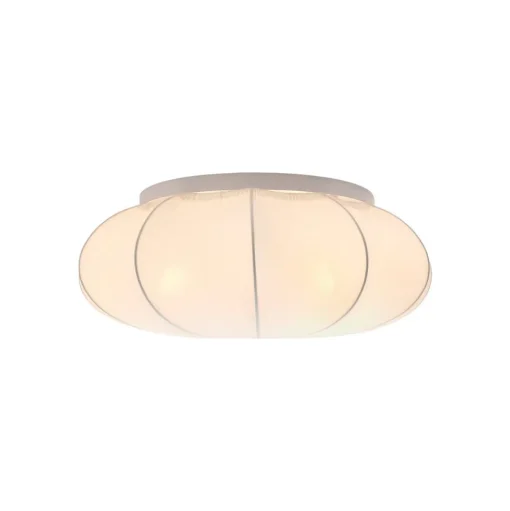 Plafondlamp Aeron, textiel, wit, diameter 60 cm