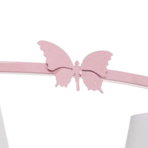 Plafondlamp Alice, roze, drie witte stoffen kappen