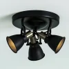 Plafondlamp Alton in zwart, spots instelbaar