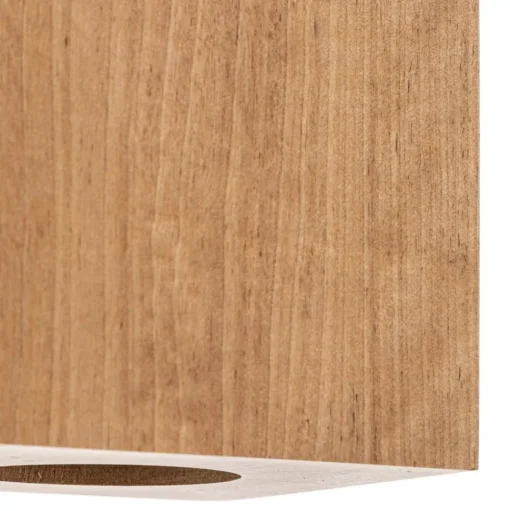 Plafondlamp Ara als houten kubus