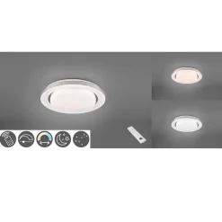 Plafondlamp Atria, Ø 27 cm, wit, kunststof, CCT