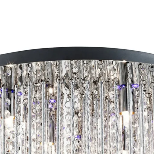 Plafondlamp Beatrix, kristal, afstandsbediening