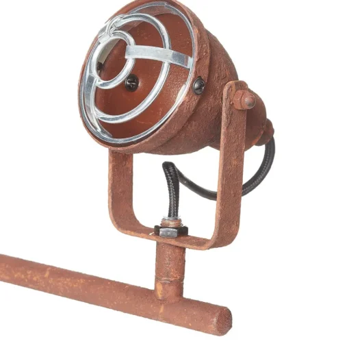 Plafondlamp Bente roest staal lang 4 lampjes