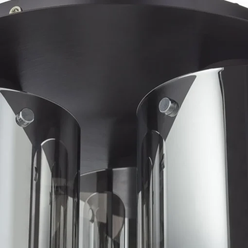 Plafondlamp Beth met rookglas, 3-lamps