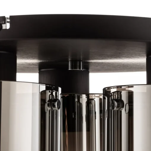 Plafondlamp Beth met rookglas, 3-lamps