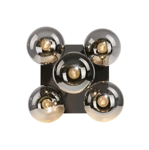 Plafondlamp Big Widow, glazen bollen, 5-lamps
