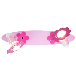Plafondlamp bloem, roze, paneel, 2-lamps