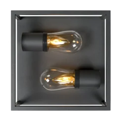 Plafondlamp Carlyn badkamer 2-lamps zwart