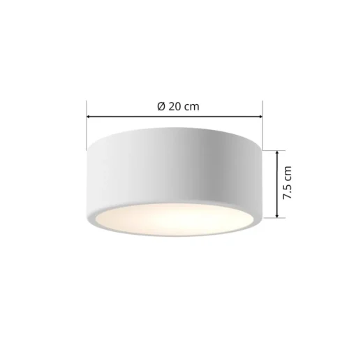 Plafondlamp Cleo, Ø 20 cm, IP20, wit, metaal, E27