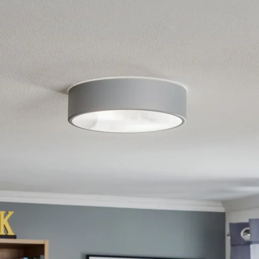 Plafondlamp Cleo 300, IP54, Ø 30 cm grijs