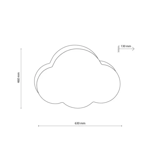 Plafondlamp Cloud, beige, 63 cm lang, textiel, wolk, E27