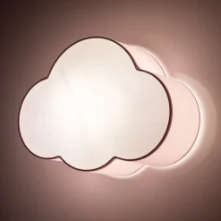 Plafondlamp Cloud, roze, 43 cm lang, textiel, wolk, E27