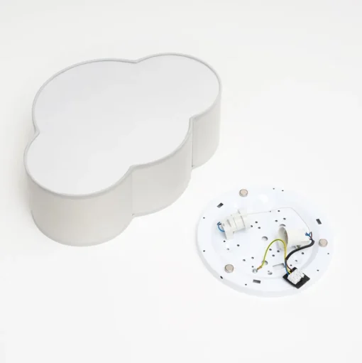 Plafondlamp Cloud van textiel, lengte 41 cm, grijs