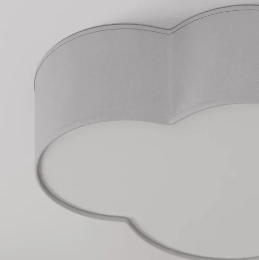 Plafondlamp Cloud van textiel, lengte 62 cm, grijs