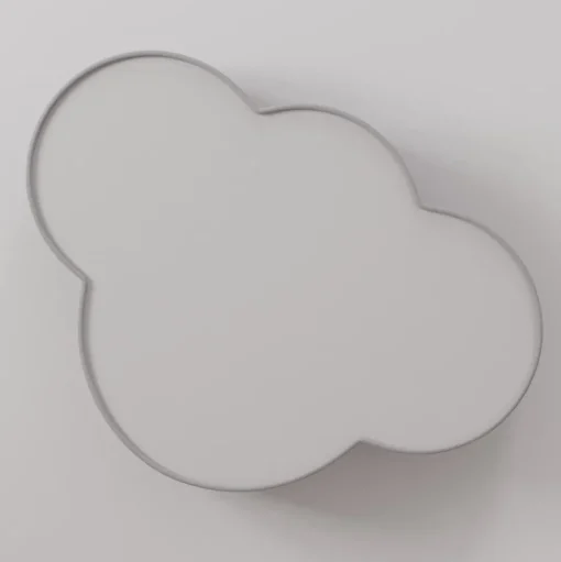 Plafondlamp Cloud van textiel, lengte 62 cm, grijs