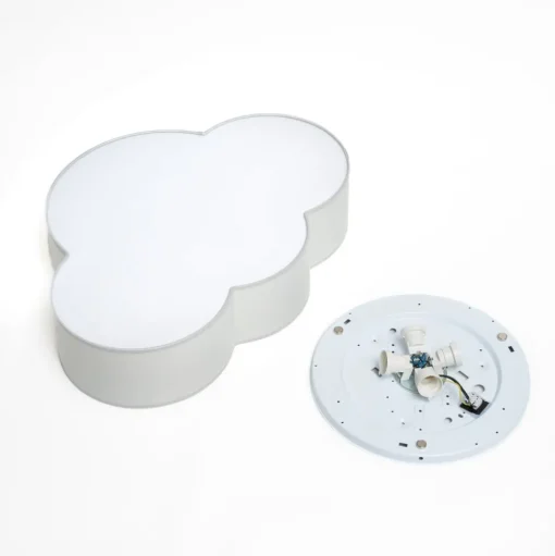 Plafondlamp Cloud van textiel, lengte 62 cm, grijs