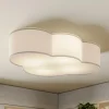 Plafondlamp Cloud, wit, textiel, lengte 62 cm, E27, 4-lamps.