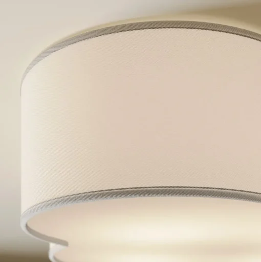 Plafondlamp Cloud, wit, textiel, lengte 62 cm, E27, 4-lamps.