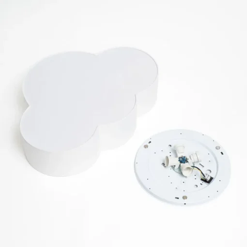 Plafondlamp Cloud, wit, textiel, lengte 62 cm, E27, 4-lamps.
